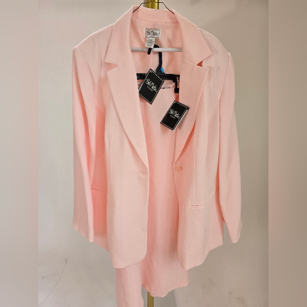 Bob Mackie Soft Pink Women's Blazer And Skirt Set 22W 24W NWT - Picture 5 of 15